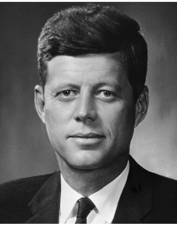 John F. Kennedy showing sanpaku eyes — white visible around the iris