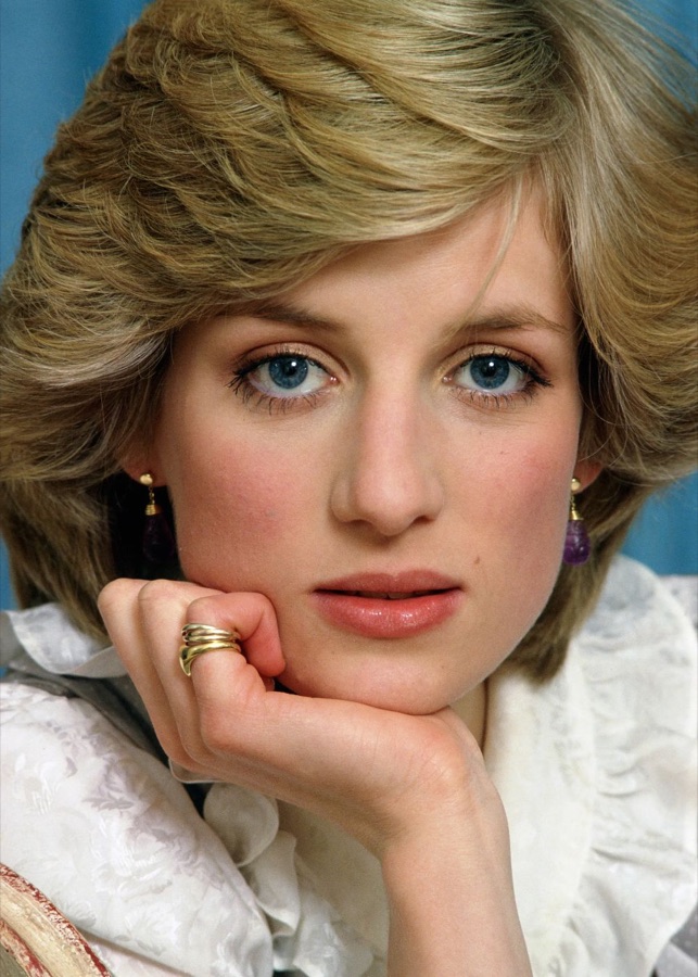 Princess Diana showing sanpaku eyes — white visible around the iris